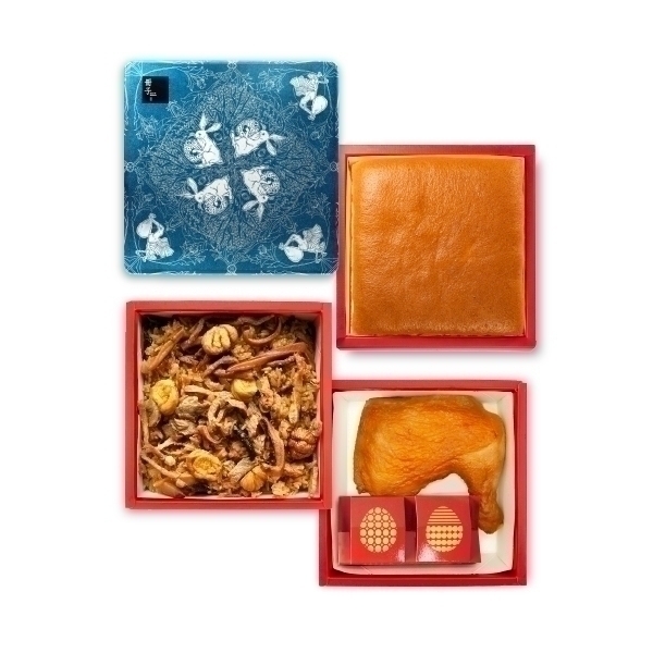 喜鸛佳音-油飯雞腿蜂蜜蛋糕-彌月禮盒