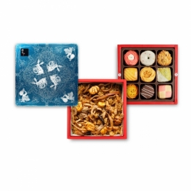 喜鸛佳音-雙層-油飯糕點餅乾-彌月禮盒
